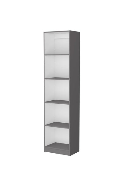 71" Gray And White Wood Five Tier Bookcase HomeRoots