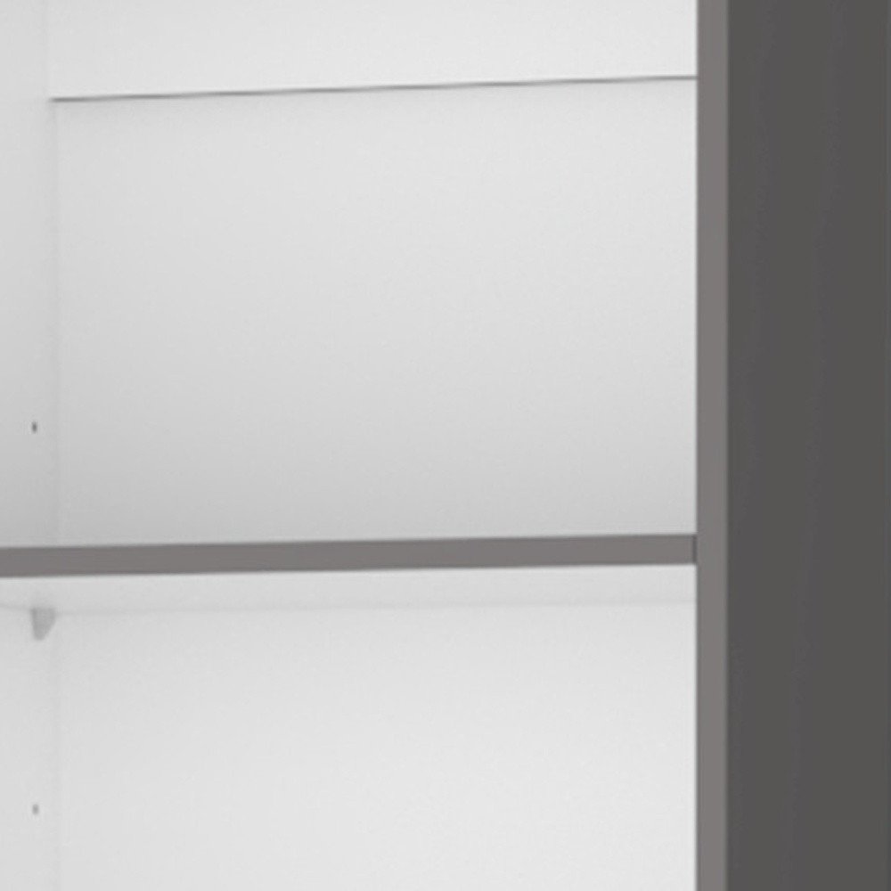 71" Gray And White Wood Five Tier Bookcase — view 7