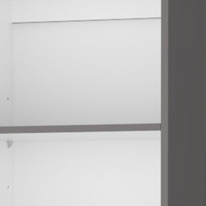 71" Gray And White Wood Five Tier Bookcase HomeRoots