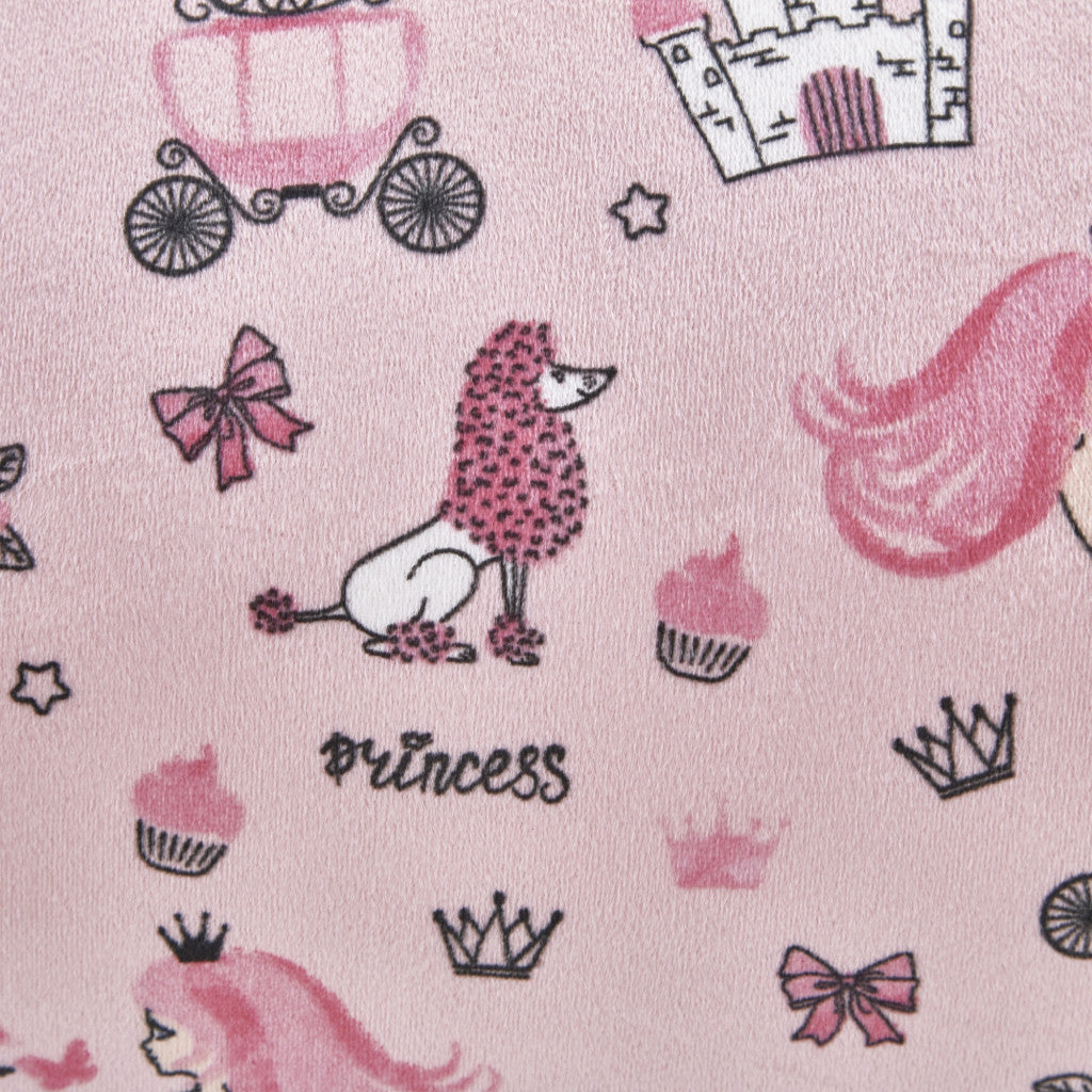 32" Pink Microfiber Round Princess Pouf Cover
