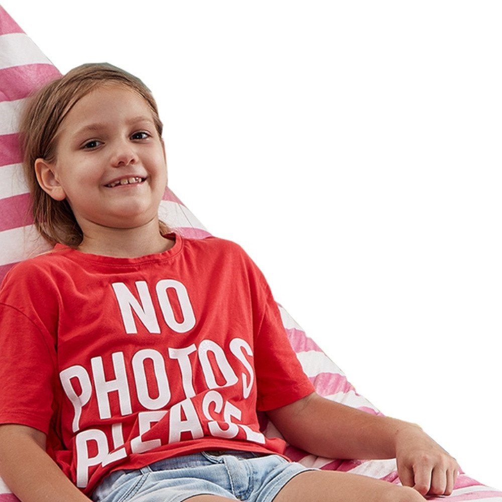 35" Purple and White Microfiber Specialty Striped Pouf Cover HomeRoots