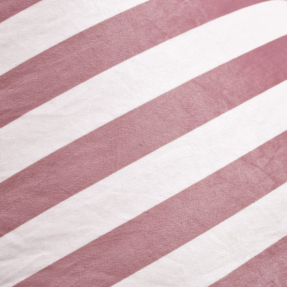 35" Purple and White Microfiber Specialty Striped Pouf Cover HomeRoots