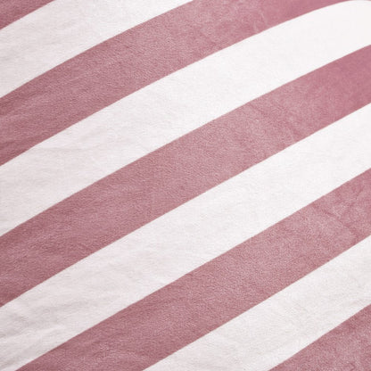 35" Purple and White Microfiber Specialty Striped Pouf Cover HomeRoots