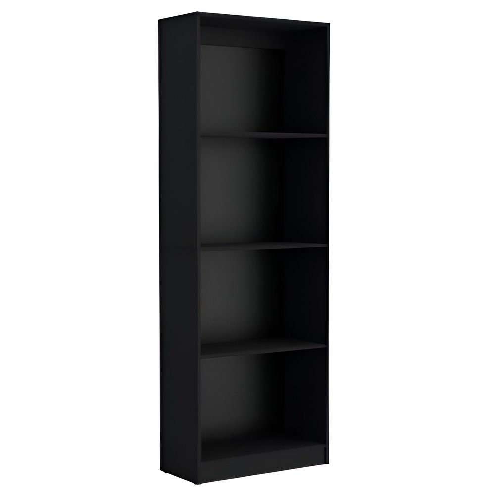 Set of Two Black Wood Multi Tier Bookcases HomeRoots