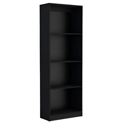 Set of Two Black Wood Multi Tier Bookcases HomeRoots