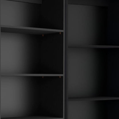 Set of Two Black Wood Multi Tier Bookcases HomeRoots