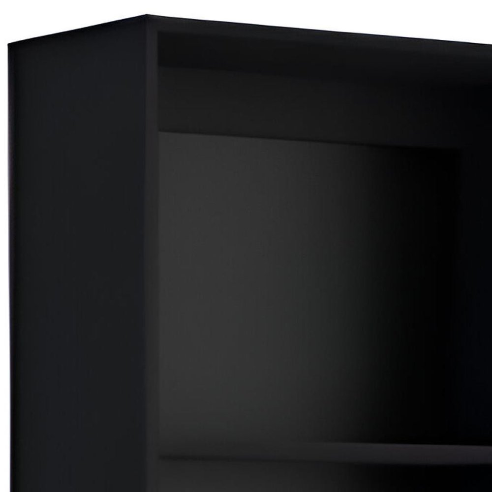 Set of Two Black Wood Multi Tier Bookcases HomeRoots