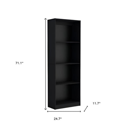 Set of Two Black Wood Multi Tier Bookcases HomeRoots