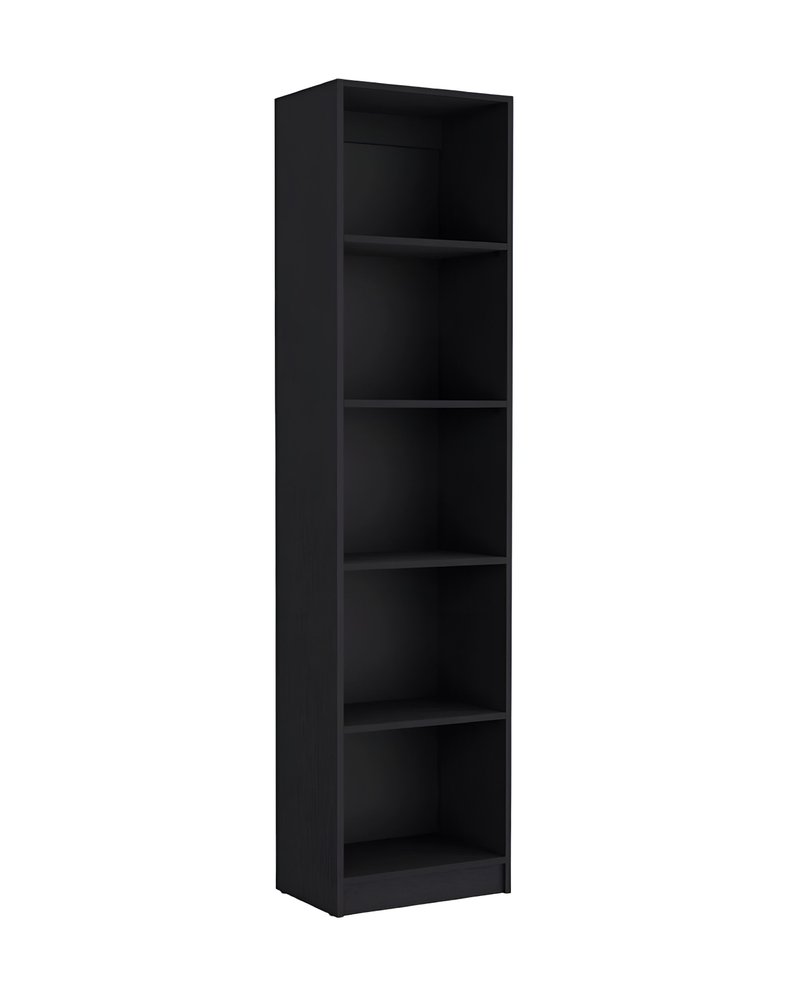 Set of Two Black Wood Multi Tier Bookcases — view 1