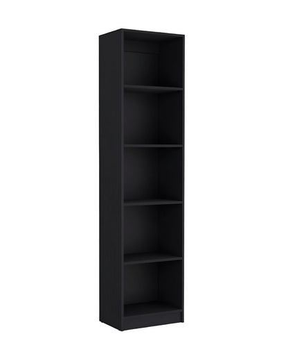 Set of Two Black Wood Multi Tier Bookcases