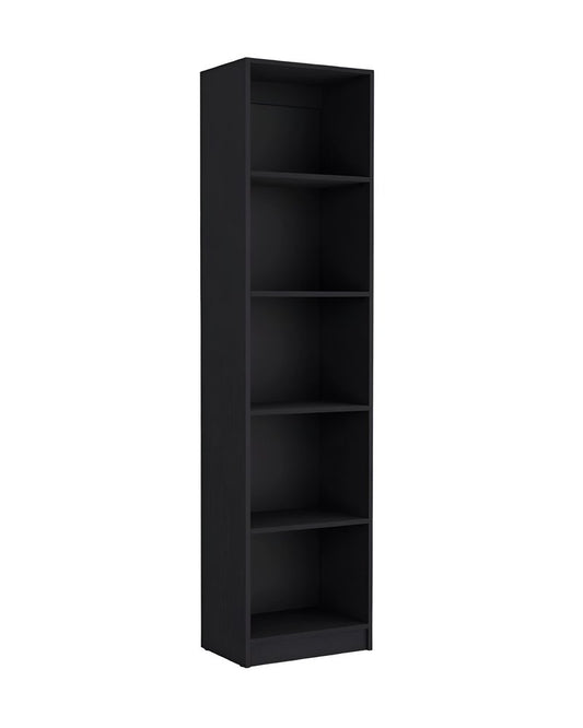 Set of Two Black Wood Multi Tier Bookcases