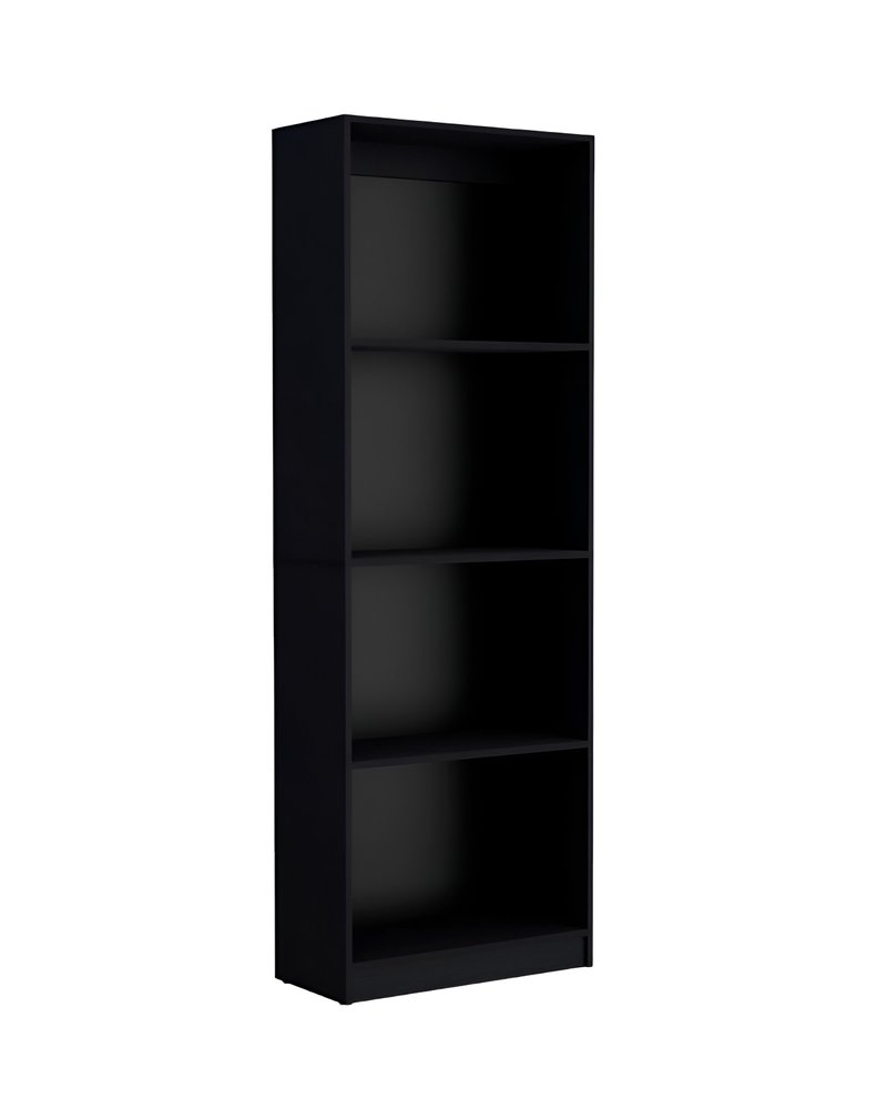 Set of Two Black Wood Multi Tier Bookcases HomeRoots