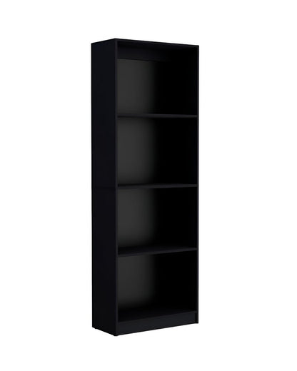 Set of Two Black Wood Multi Tier Bookcases HomeRoots