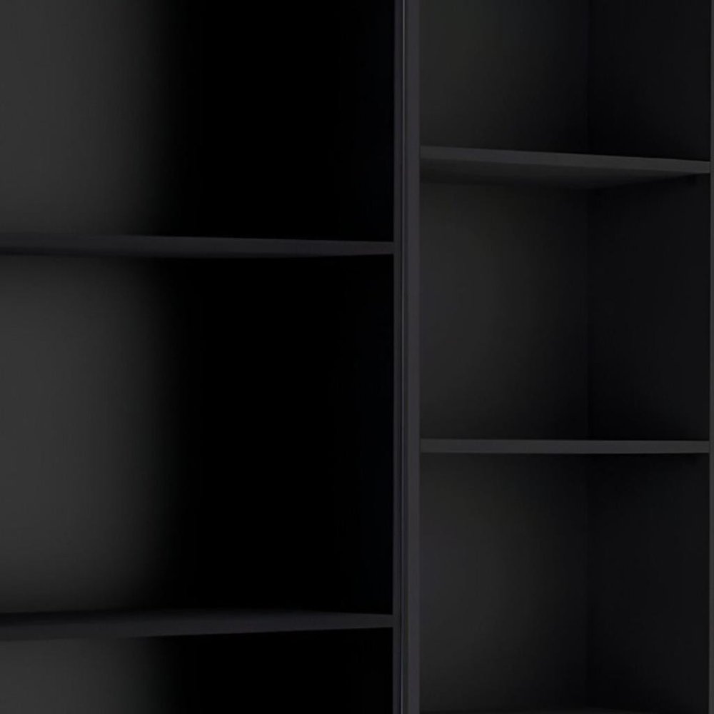 Set of Two Black Wood Multi Tier Bookcases HomeRoots