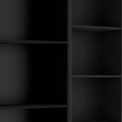 Set of Two Black Wood Multi Tier Bookcases HomeRoots