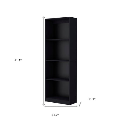 Set of Two 71" Black Bookcase With Two Doors HomeRoots