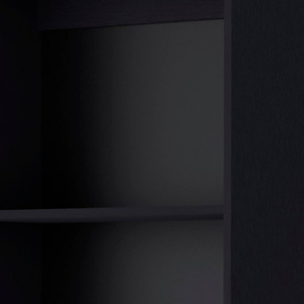 Set of Two 71" Black Bookcase With Two Doors HomeRoots