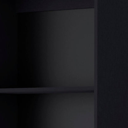 Set of Two 71" Black Bookcase With Two Doors HomeRoots