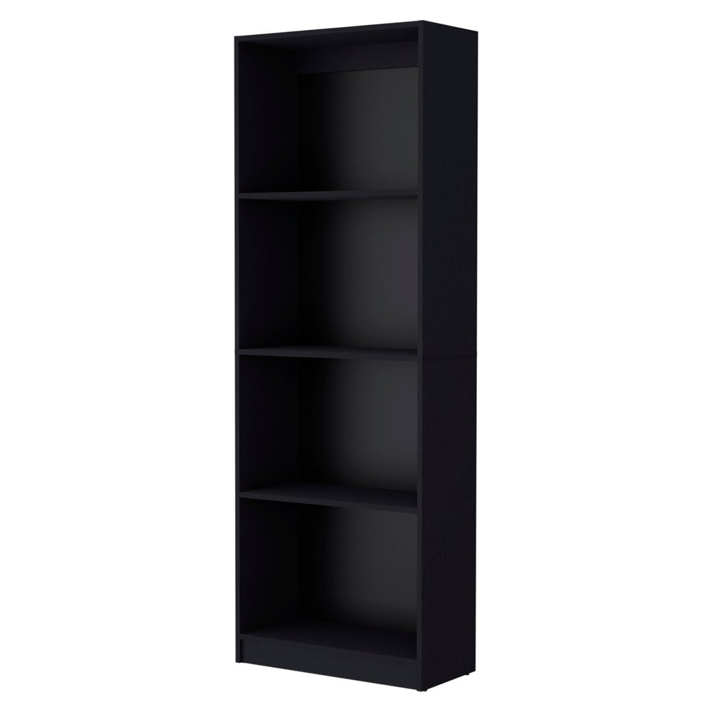 Set of Two 71" Black Bookcase With Two Doors HomeRoots