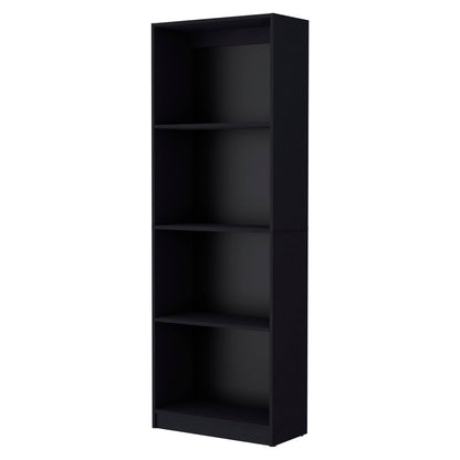 Set of Two 71" Black Bookcase With Two Doors HomeRoots