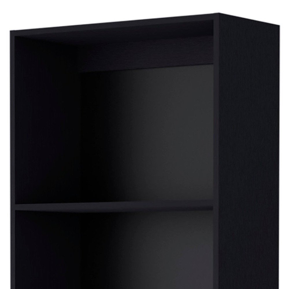 Set of Two 71" Black Bookcase With Two Doors HomeRoots