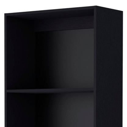 Set of Two 71" Black Bookcase With Two Doors HomeRoots
