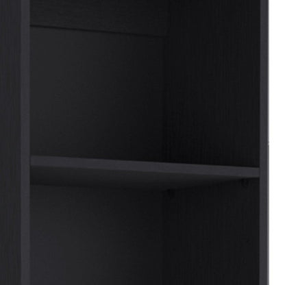 71" Black Five Tier Bookcase with Two doors HomeRoots