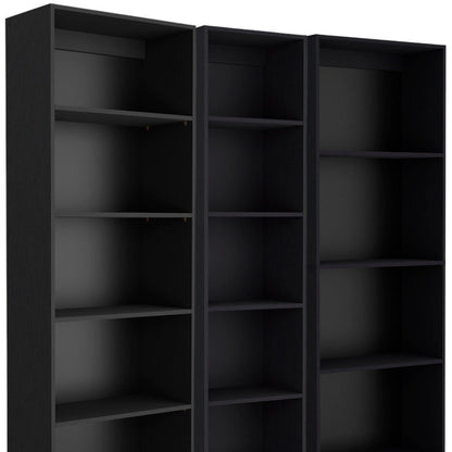 Set of Three Black Five Tier Bookcase HomeRoots