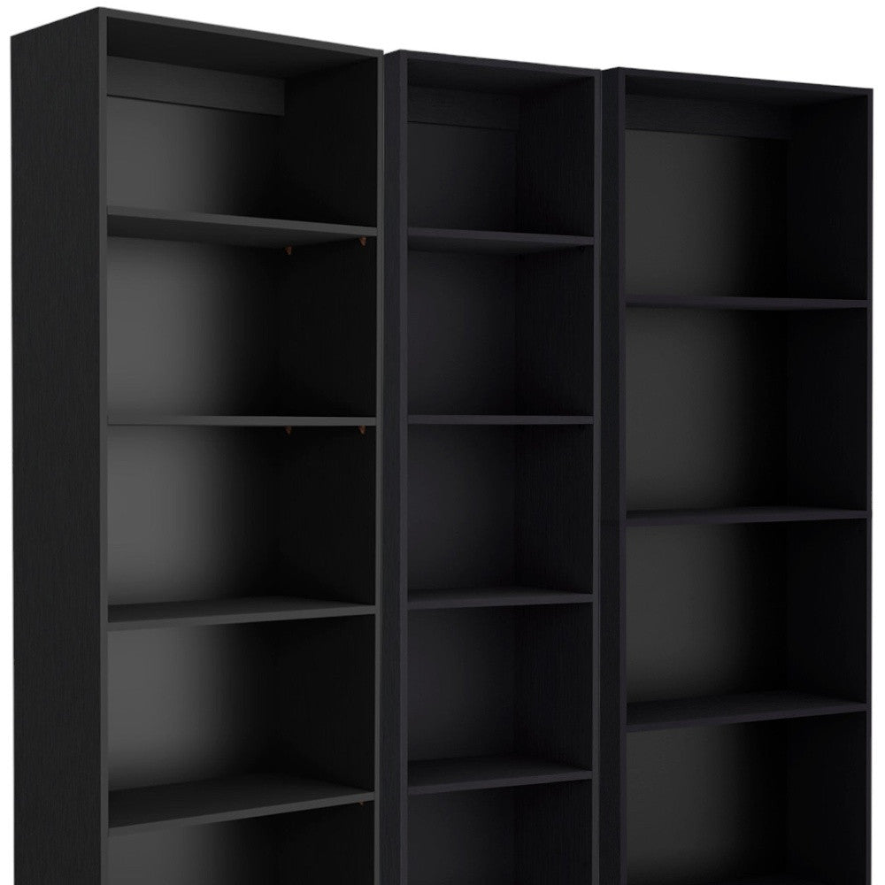 71" Black Five Tier Bookcase