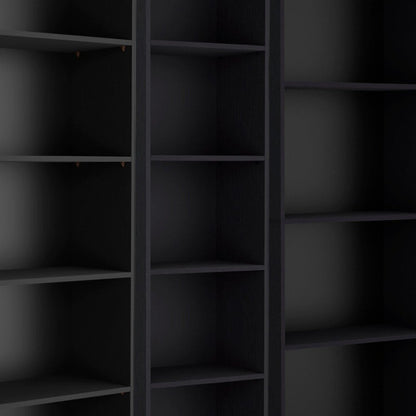 Set of Three Black Five Tier Bookcase HomeRoots