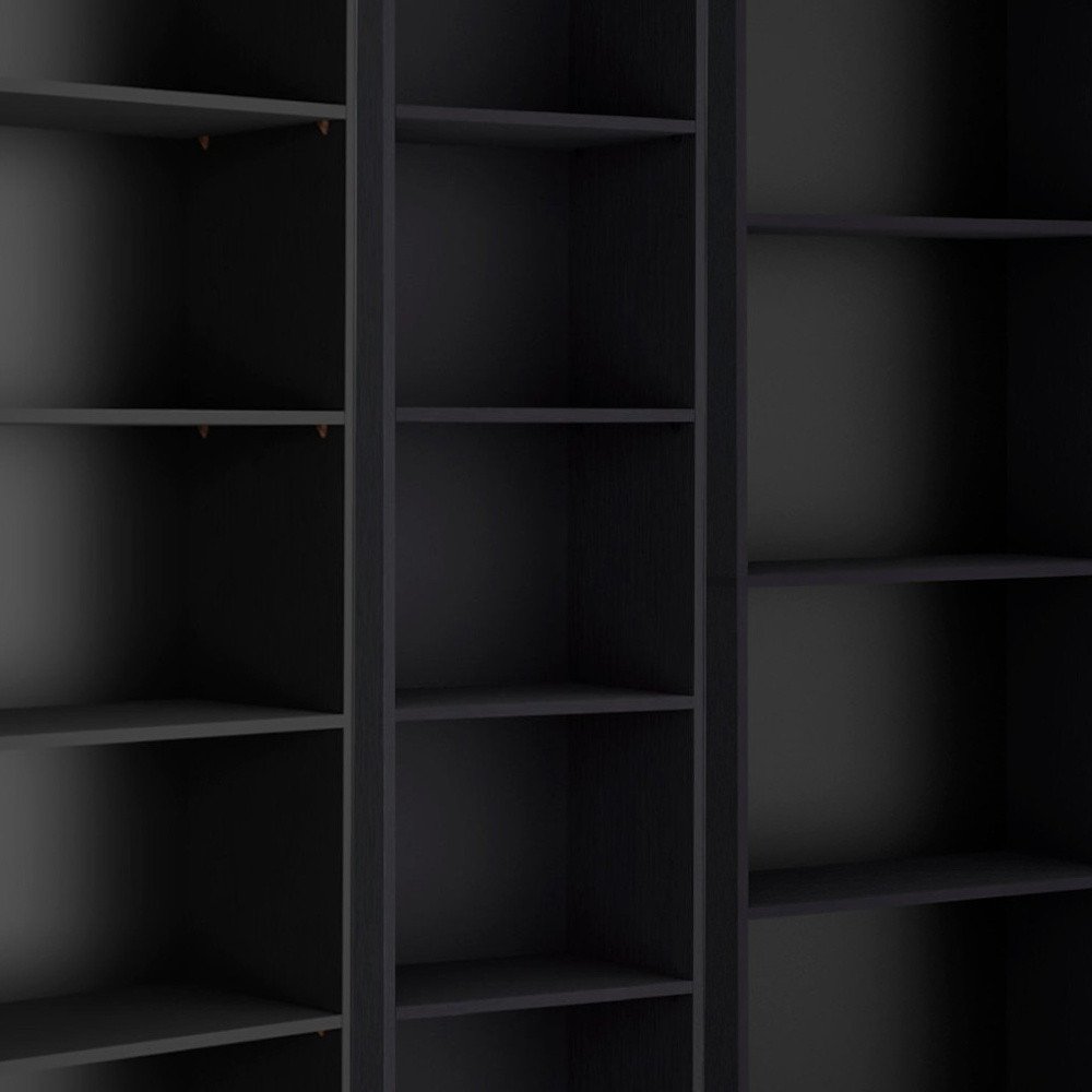 Set of Three Black Five Tier Bookcase — view 6