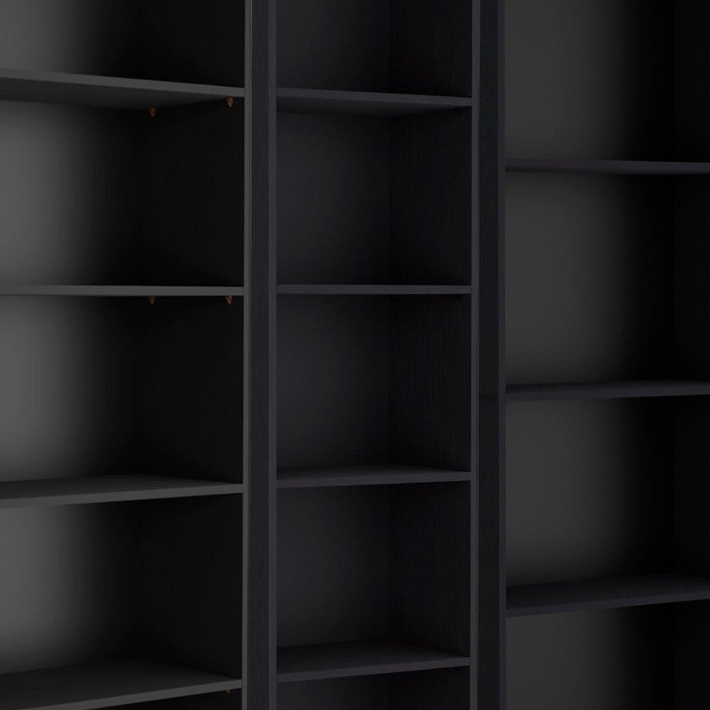 71" Black Five Tier Bookcase