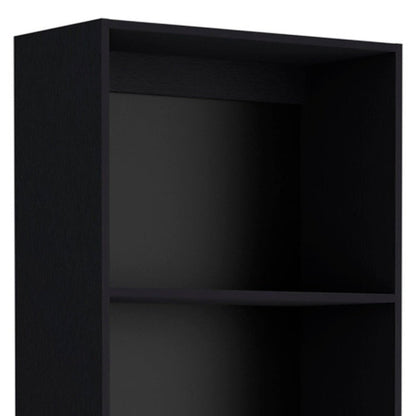 71" Black Five Tier Bookcase with Two doors HomeRoots