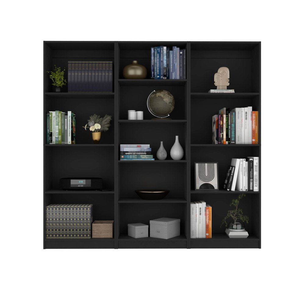 71" Black Five Tier Bookcase HomeRoots