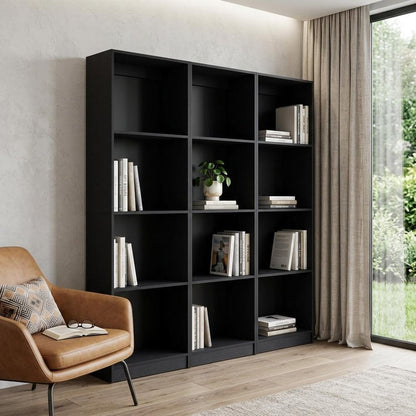 71" Black Five Tier Bookcase HomeRoots