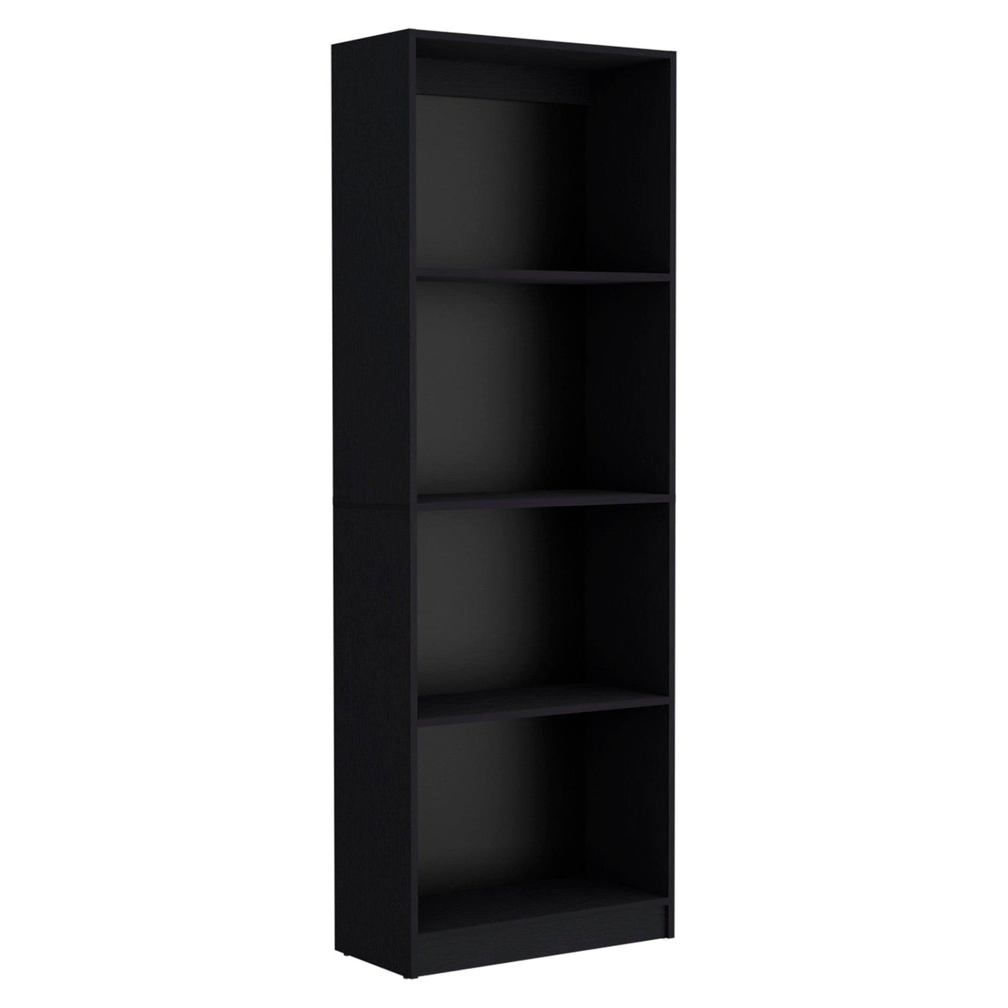 71" Black Five Tier Bookcase - FurniFindUSA