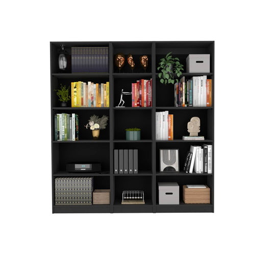 71" Black Five Tier Bookcase HomeRoots
