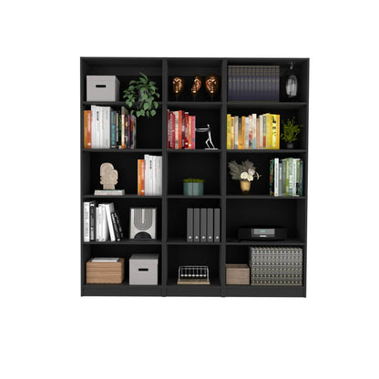 71" Black Five Tier Bookcase HomeRoots