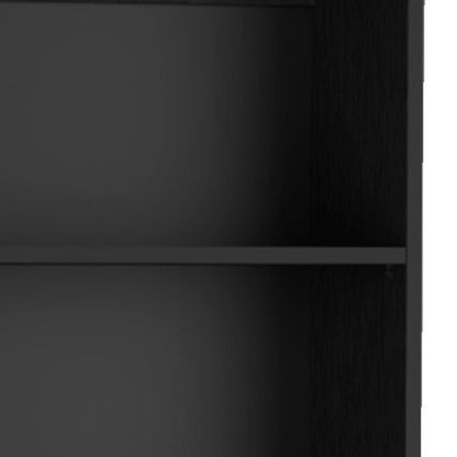 Set of Three Black Five Tier Bookcases with Two Doors HomeRoots
