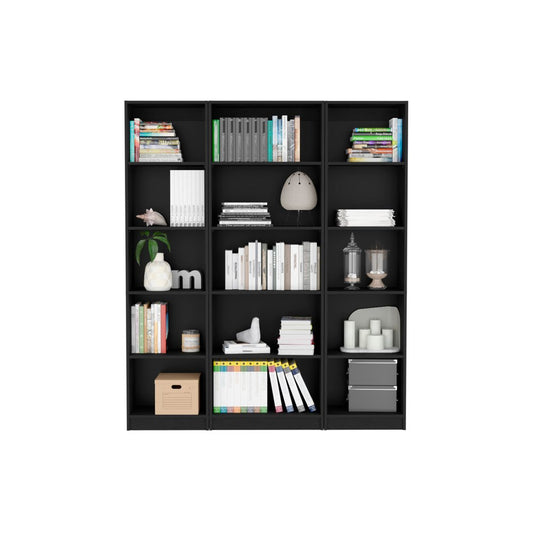 71" Black Five Tier Bookcase HomeRoots