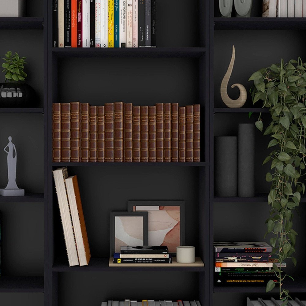 71" Black Four Tier Bookcase HomeRoots