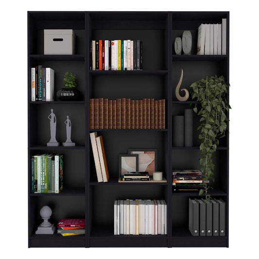 71" Black Four Tier Bookcase HomeRoots