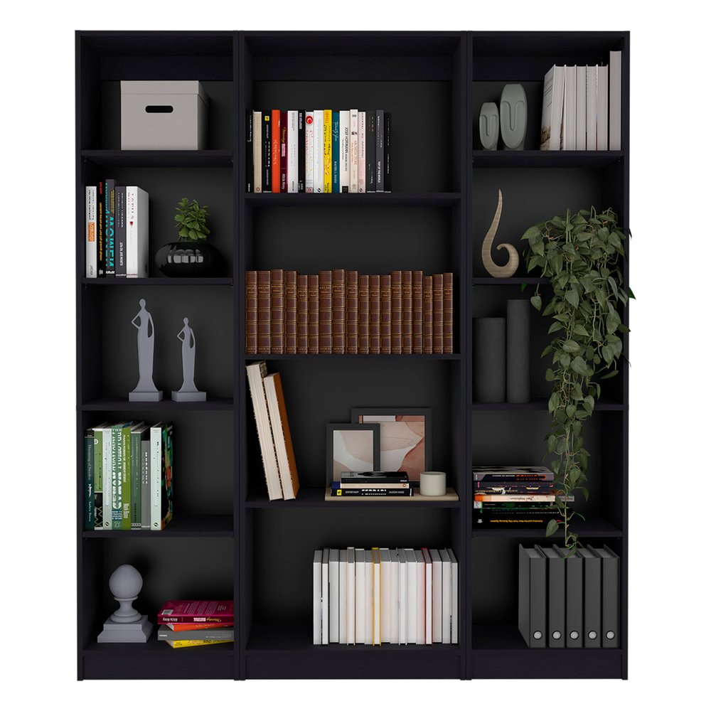 71" Black Four Tier Bookcase HomeRoots