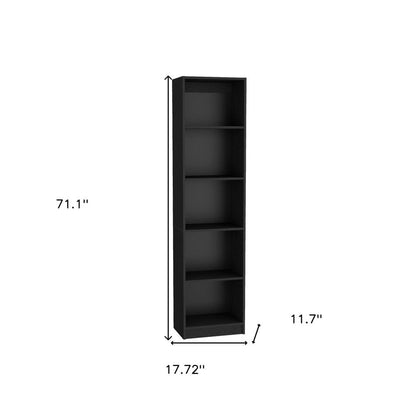 71" Black Four Tier Bookcase HomeRoots