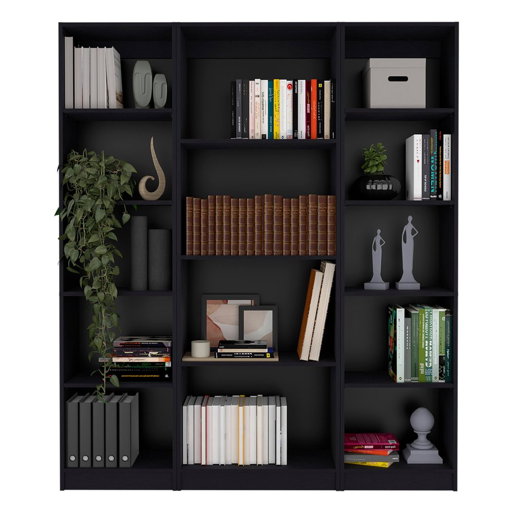 71" Black Four Tier Bookcase HomeRoots