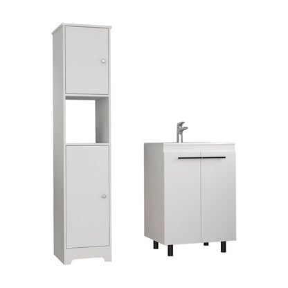 16" White Wood Freestanding Bathroom Vanity With Sink HomeRoots