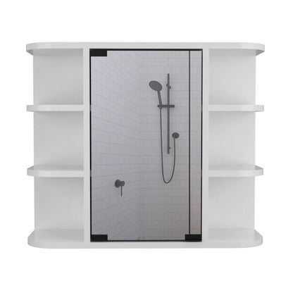 24" White Wood Freestanding Bathroom Vanity With Sink And Medicine Cabinet With Mirror HomeRoots