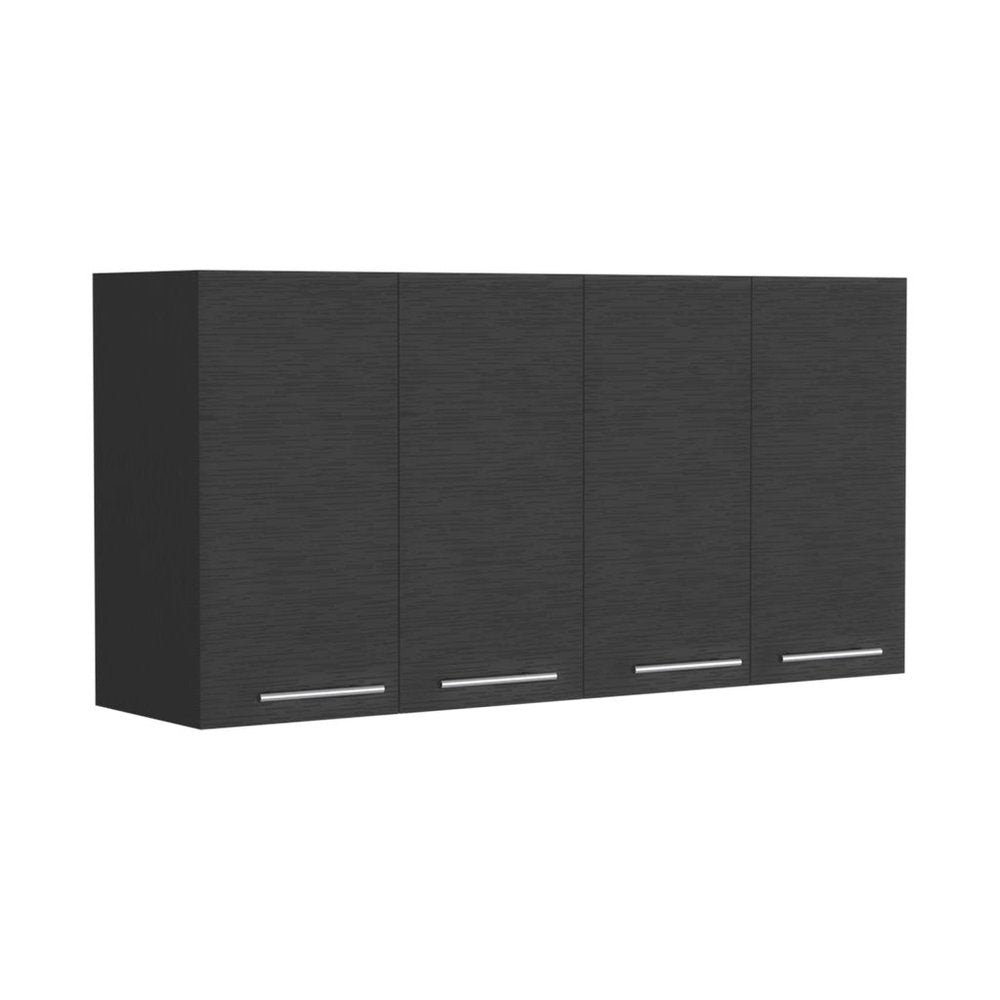 47" Black and White Wall mounted Accent Cabinet With Five Shelves HomeRoots