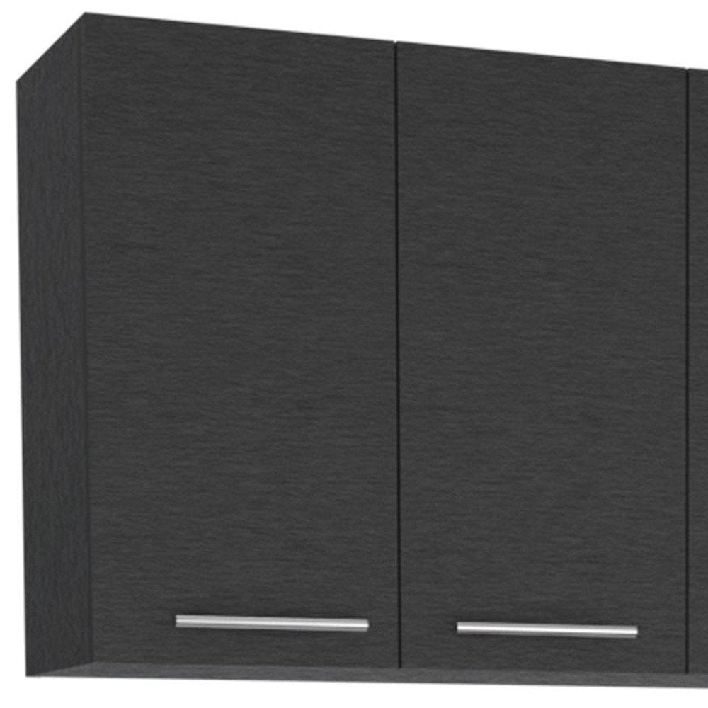 47" Black and White Wall mounted Accent Cabinet With Five Shelves HomeRoots