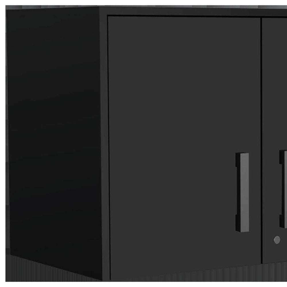 28" Black Wall mounted Accent Cabinet With Four Shelves HomeRoots